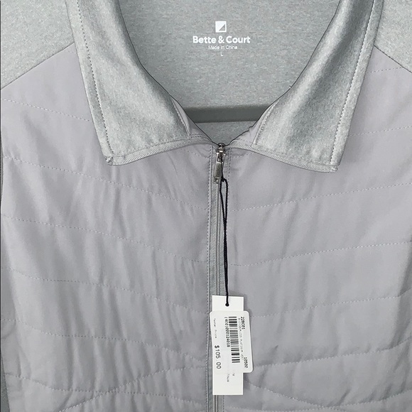 Bette and Court gray zip up vest Large - Picture 2 of 4